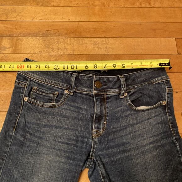 American Eagle Jeans Women’s Size 8 Original Boot Stretch Modified Bottom Slit - Picture 3 of 15